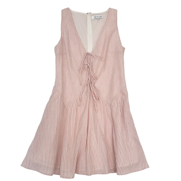 Sofie The Label Dresses & Skirts - Sofie‎ the Label Striped Lace Up V Neck Sleeveless Mini Dress Women's Size L